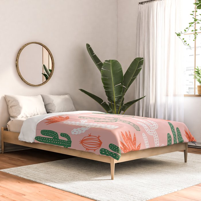 Cactus plant doodle art pattern Comforter Gallery Image 2