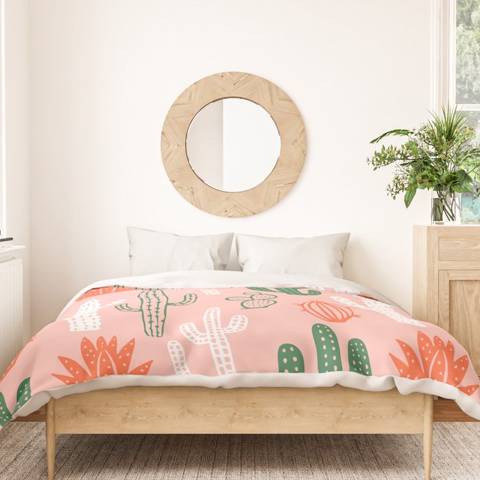 Cactus plant doodle art pattern Duvet Cover Gallery Image 3