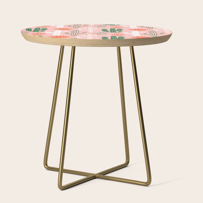 Cactus plant doodle art pattern Side Table Gallery Image 1