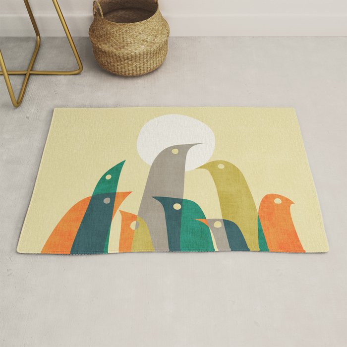 Wild birds at the beach Rug Gallery Image 1