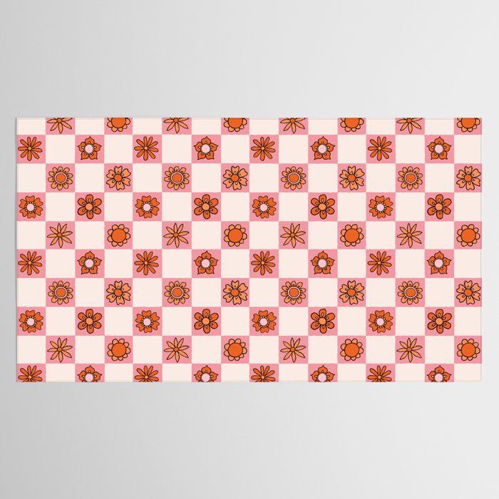 Fall Flower Print in Pink Tablecloth Gallery Image 2