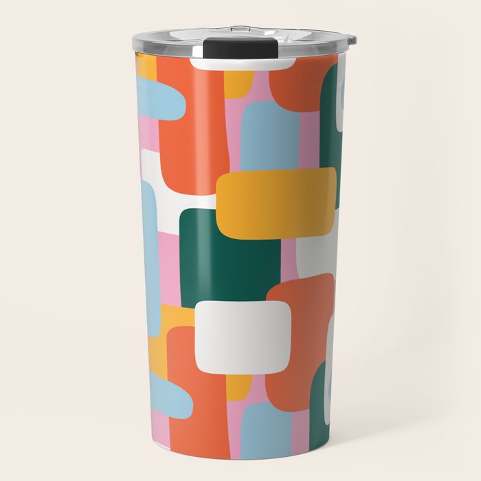 Abstract geometric shape art pattern Travel Mug Gallery Image 1