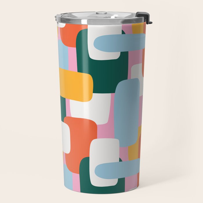 Abstract geometric shape art pattern Travel Mug Gallery Image 2