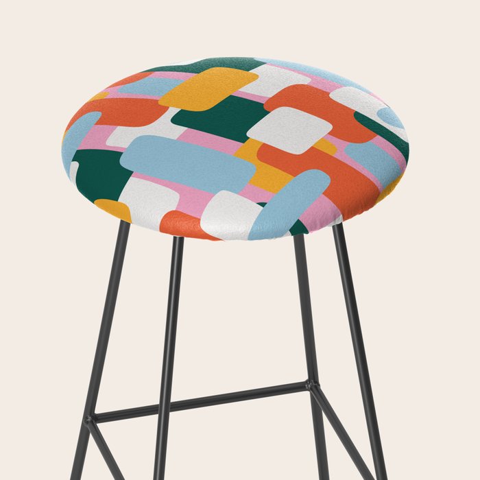 Abstract geometric shape art pattern Stool Gallery Image 2