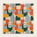 Abstract geometric shape art pattern Wood Wall Art Gallery Image 1