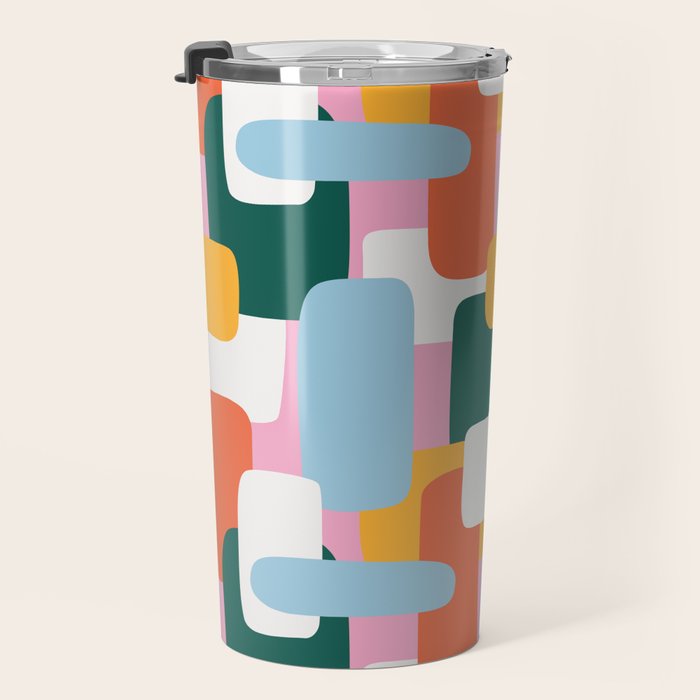 Abstract geometric shape art pattern Travel Mug Gallery Image 3