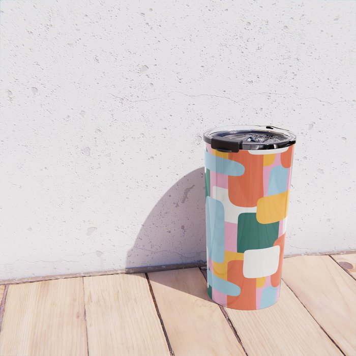 Abstract geometric shape art pattern Travel Mug Gallery Image 4