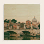 Ponte Vittorio Emanuele Bridge at Sunset - Rome Travel Photography Art Print | Italy Wood Wall Art Gallery Image 1