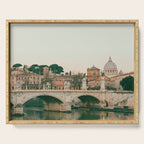 Ponte Vittorio Emanuele Bridge at Sunset - Rome Travel Photography Art Print | Italy Serving Tray Gallery Image 1