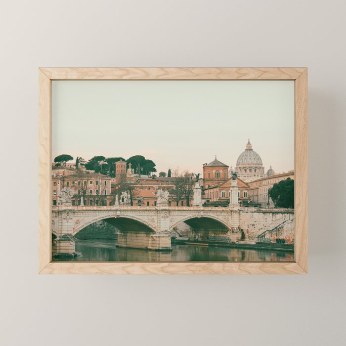 Ponte Vittorio Emanuele Bridge at Sunset - Rome Travel Photography Art Print | Italy Mini Art Print Gallery Image 1