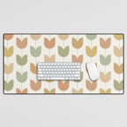 Spring Tulips XII Neutral Multicolor Mid Century Flowers Desk Mat Gallery Image 1