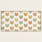 Spring Tulips XII Neutral Multicolor Mid Century Flowers Desk Mat Gallery Image 3