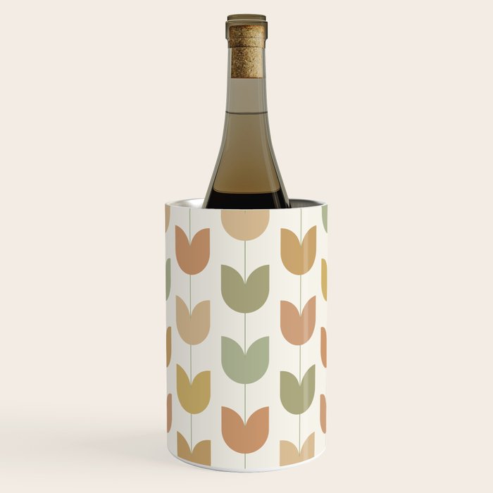 Spring Tulips XII Neutral Multicolor Mid Century Flowers Wine Chiller Gallery Image 1