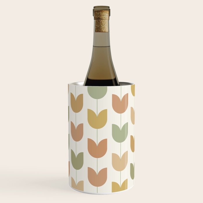 Spring Tulips XII Neutral Multicolor Mid Century Flowers Wine Chiller Gallery Image 3