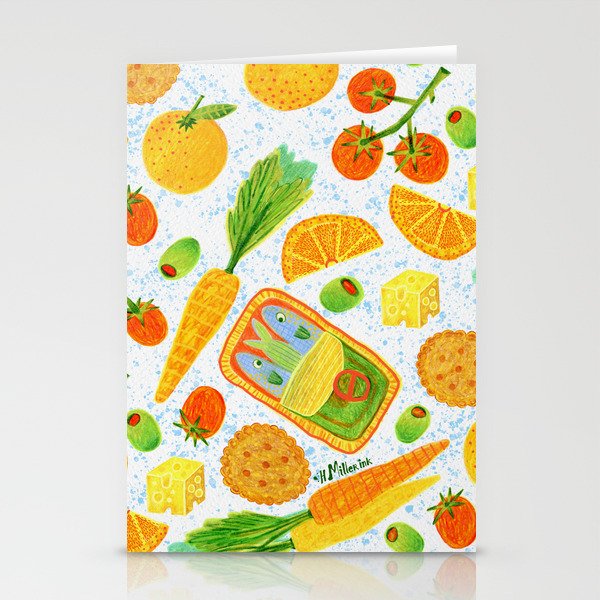 Kitchen Snacks & Apps in Orange & White Stationery Card Gallery Image 2