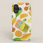 Kitchen Snacks & Apps in Orange & White iPhone Case Gallery Image 1
