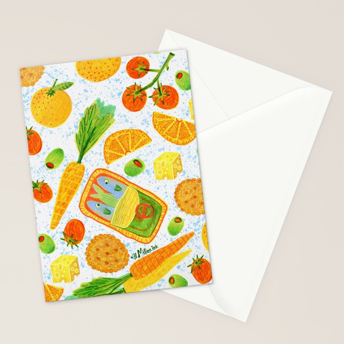 Kitchen Snacks & Apps in Orange & White Stationery Card Gallery Image 2