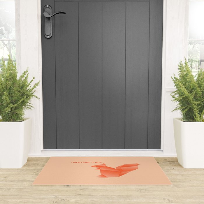 Allergic to Nuts - Origami Orange Squirrel Welcome Mat Gallery Image 3