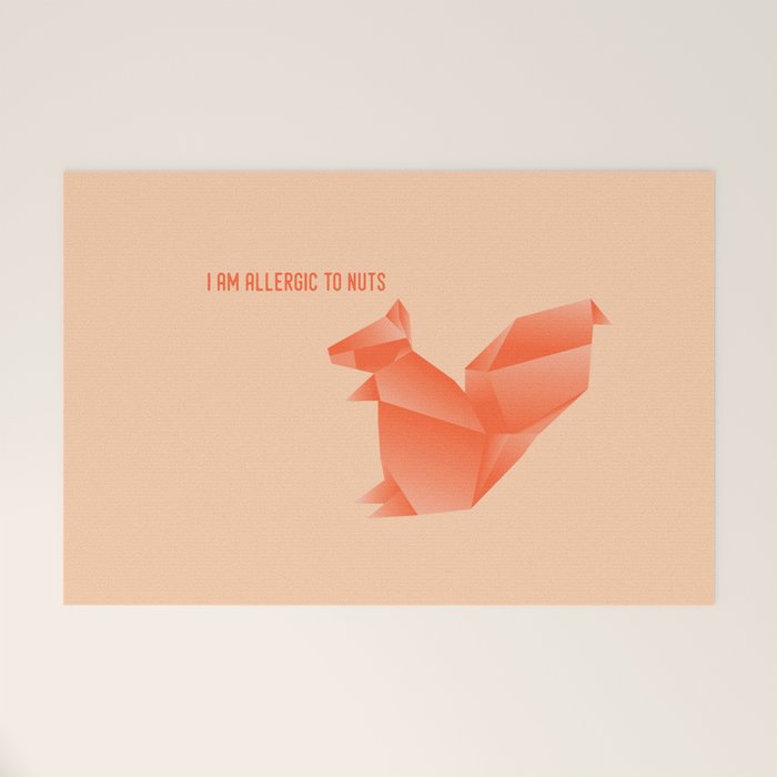 Allergic to Nuts - Origami Orange Squirrel Welcome Mat Gallery Image 1