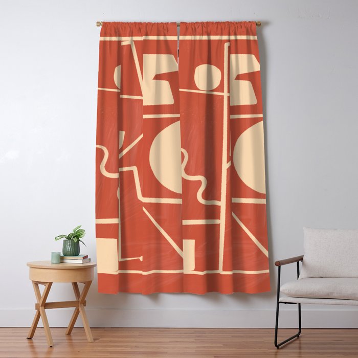 Modern Abstract Minimal Shapes 39/3 Window Curtain Gallery Image 1