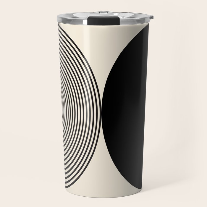 Abstraction_BLACK_DOT_LINE_ART_Minimalism_003C Travel Mug Gallery Image 1