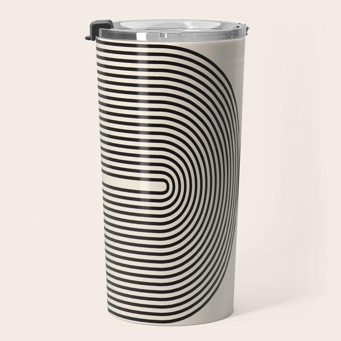 Abstraction_BLACK_DOT_LINE_ART_Minimalism_003C Travel Mug Gallery Image 3