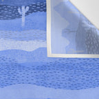 Vintage Western Desert Landscape in Night Blue Wall Tapestry Gallery Image 3