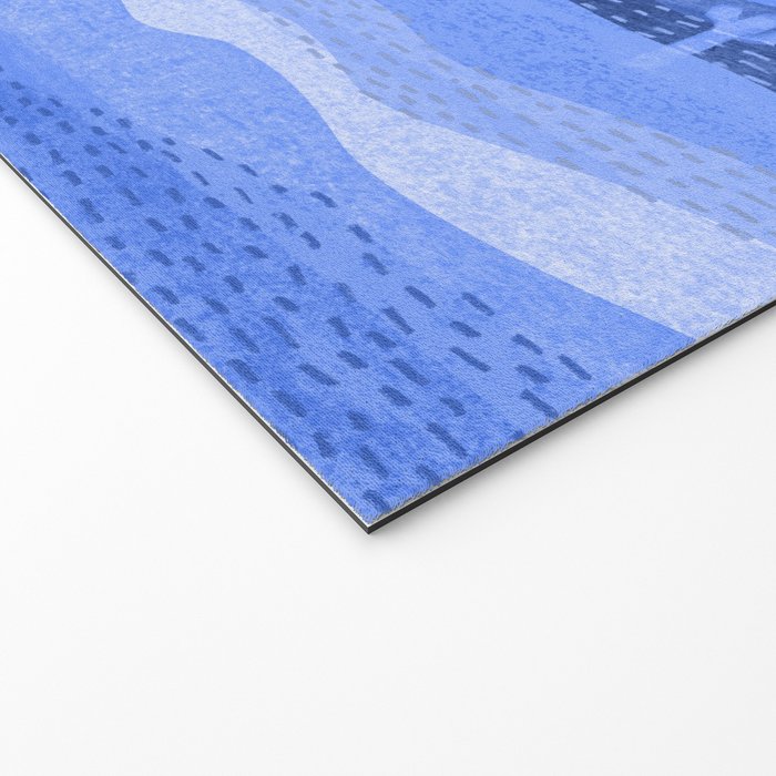 Vintage Western Desert Landscape in Night Blue Welcome Mat Gallery Image 2