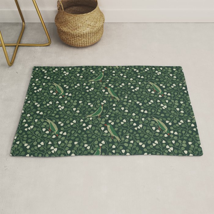 Aviary Vine - Forest Green Rug Gallery Image 1