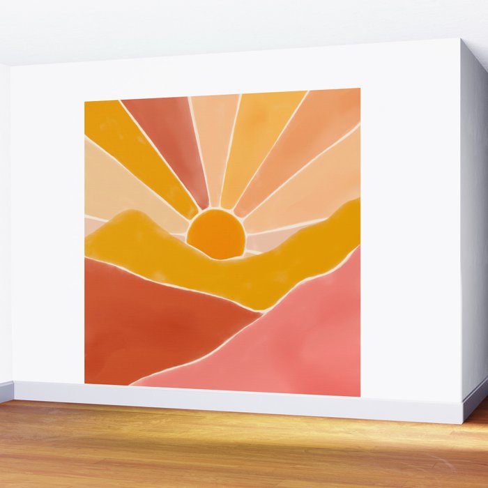 Wonderful Sunset Boho Wall Mural Gallery Image 2