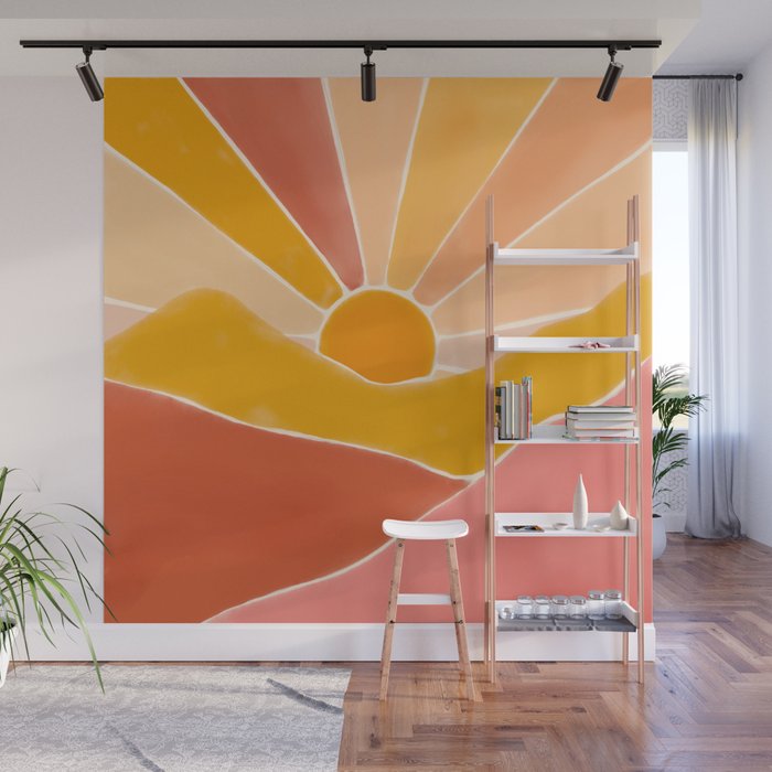 Wonderful Sunset Boho Wall Mural Gallery Image 1