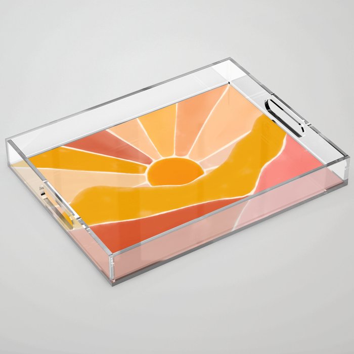 Wonderful Sunset Boho Acrylic Tray Gallery Image 1