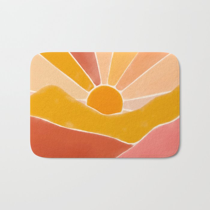 Wonderful Sunset Boho Bath Mat Gallery Image 1