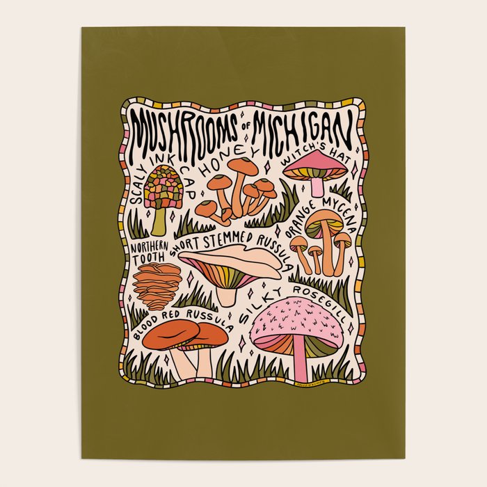 Mushrooms of Michigan Poster Gallery Image 1