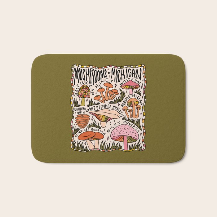 Mushrooms of Michigan Bath Mat Gallery Image 1