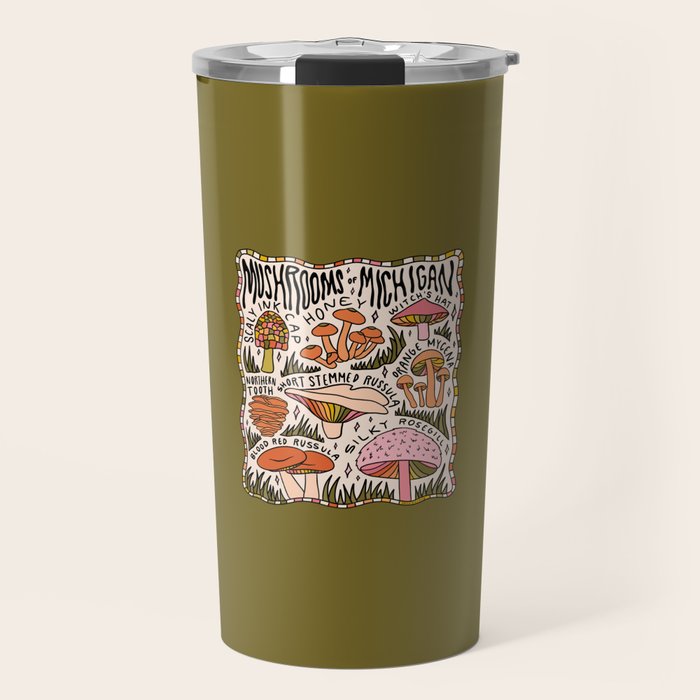 Mushrooms of Michigan Travel Mug Gallery Image 1