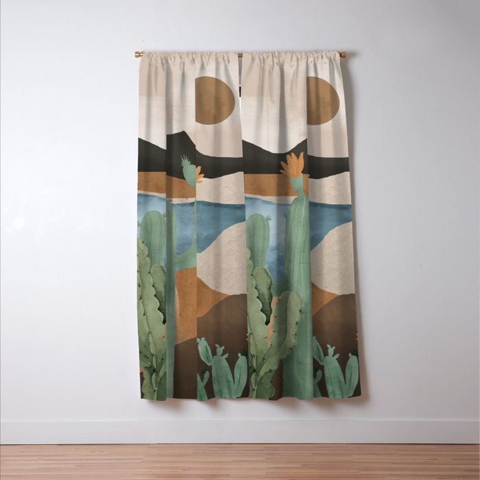 Cactus Landscape 2 Window Curtain Gallery Image 3