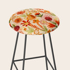 Watercolor flowers, orange, red, boho, pretty, bright colours Stool Gallery Image 2