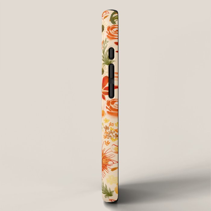 Watercolor flowers, orange, red, boho, pretty, bright colours iPhone Case Gallery Image 2