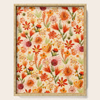 Watercolor flowers, orange, red, boho, pretty, bright colours Serving Tray Gallery Image 1