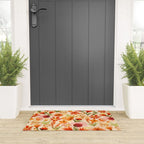 Watercolor flowers, orange, red, boho, pretty, bright colours Welcome Mat Gallery Image 3