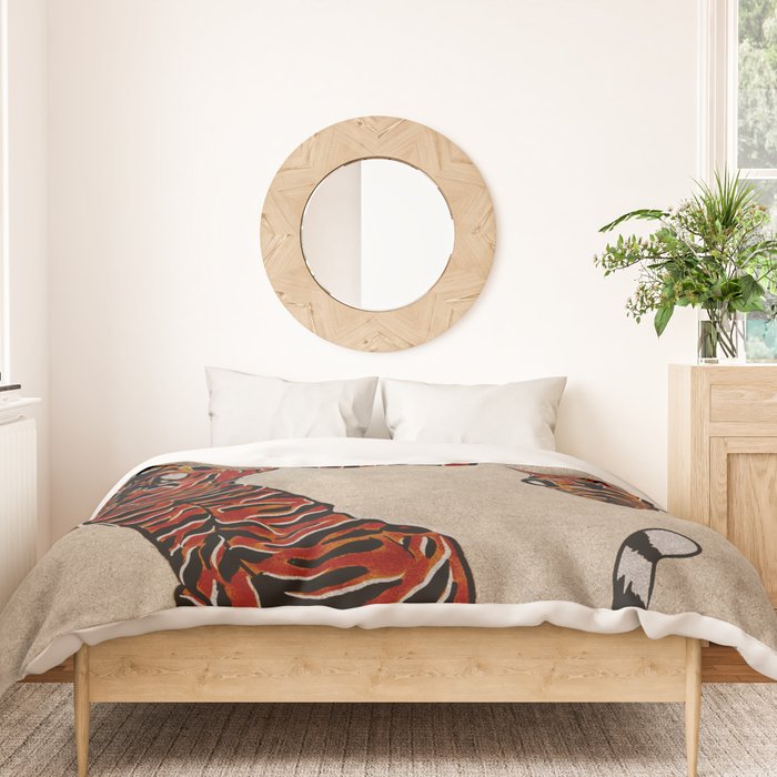 Two Tigers -- Ukiyo-e Style Duvet Cover Gallery Image 3