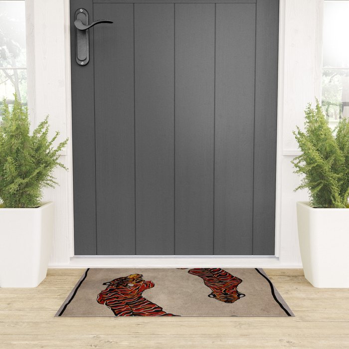 Two Tigers -- Ukiyo-e Style Welcome Mat Gallery Image 3