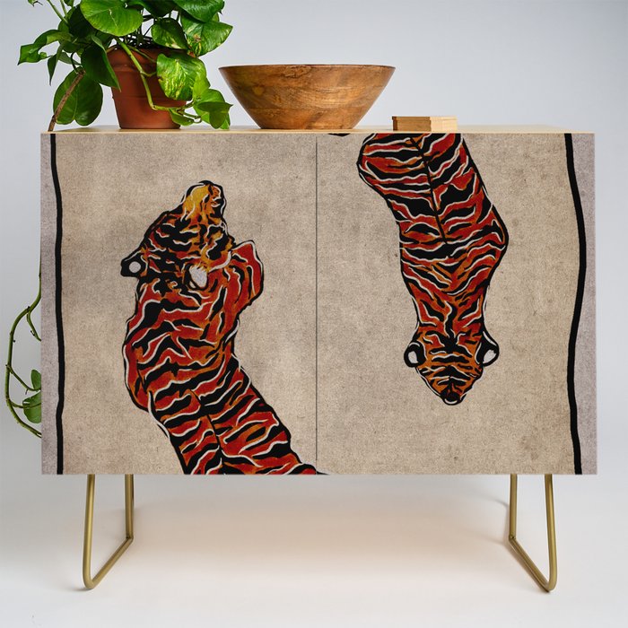 Two Tigers -- Ukiyo-e Style Credenza Gallery Image 1