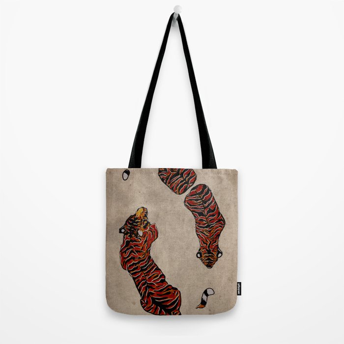 Two Tigers -- Ukiyo-e Style Tote Bag Gallery Image 2
