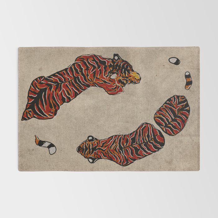 Two Tigers -- Ukiyo-e Style Rug Gallery Image 2
