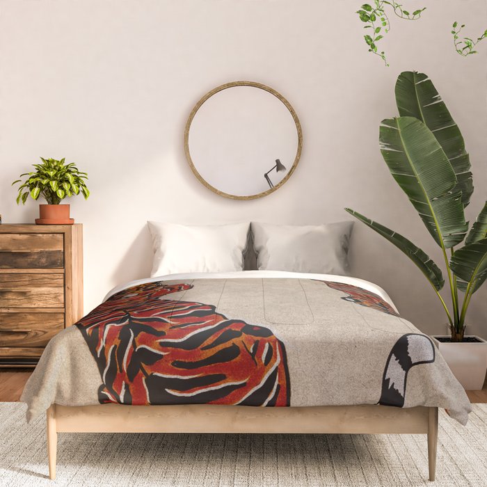 Two Tigers -- Ukiyo-e Style Comforter Gallery Image 3