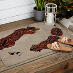 Two Tigers -- Ukiyo-e Style Outdoor Rug Gallery Image 2