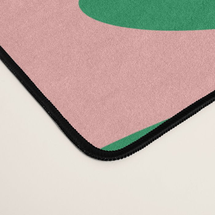 New Groove Retro Swirl Abstract in Pink and Green Desk Mat Gallery Image 4
