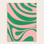 New Groove Retro Swirl Abstract in Pink and Green Notebook Gallery Image 4